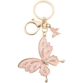 Rose Gold Butterfly Keychain with Crystals