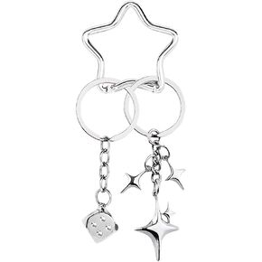 Star Key Ring Dice Keychain Charm Accessories for Women Men Purse Bag Charms for Handbags Backpack Keychain Cool Keychains for Car Keys Bag Purse Accessories Charms Car Key Chain Star Keychain Charms