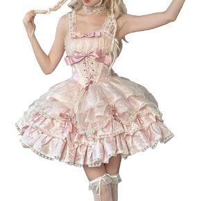 Teens Kawaii Lolita Princess Dress Cute Bow Graduation Holiday Sleeveless Elegant Cocktail Party Ruffle Dresses