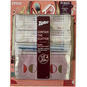 Makeup And Accessory Bags, Contain The Clutter, Use in Gym, Airport, Poolside, Desk, Date Night, Brushes, Lotion (15 Designs Bags) (Boho Collection)