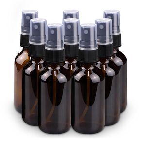 Wedama Spray Bottle, 2 oz Fine Mist Glass Spray Bottle, Little Refillable Liquid Containers for Watering Flowers Cleaning (24 Pack, Amber)