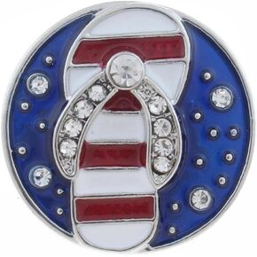 American Flag Snap Jewelry Ginger Charm USA 18MM Military Patriot United States Button Fits Custom Bracelets, Necklaces, Keychains, Rings