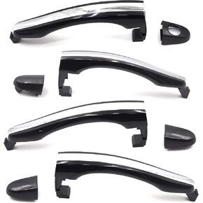 Set of 4 Exterior Door Handle Chrome/Black Front Rear Left Right For Hyundai Azera 2006 2011