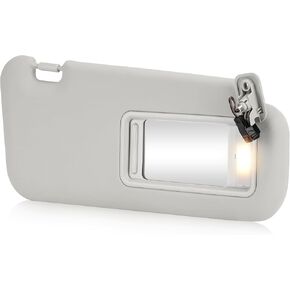 Gray Passenger Right Side Sun Visor Replacement Compatible with 2010 2011 2012 2013 Mazda 3 Replace BBM2-69-320C-75 with Built-in Light