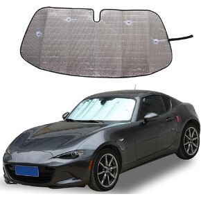 The Original Windshield Sun Shade for Mazda MX-5 NC RF Miata 2009 2010 2011 2012 2013 2014 2015 Car Windshield Reflective Sunshade Protector Sun Shade Accessories（Silver）