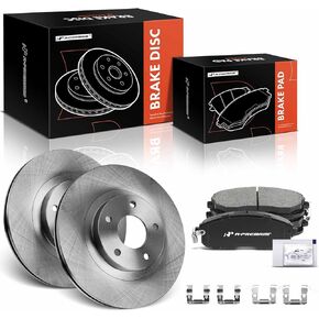 A-Premium 11.65 inch (295.9mm) Front Vented Disc Brake Rotors + Ceramic Pads Kit Compatible with Select Nissan, Infiniti Models - Altima 2002-2006, Maxima 2002-2003, I35 2002-2004, 6-PC Set