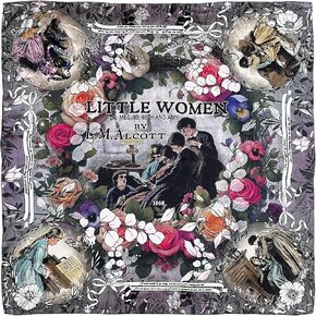 Universal Zone Little Women, Louisa M. Alcott, Square Satin Scarf, Bookish Scarf, Literary Accessory, Literary Gift, Book Lover Gift, Headscarf, Bag Scarf