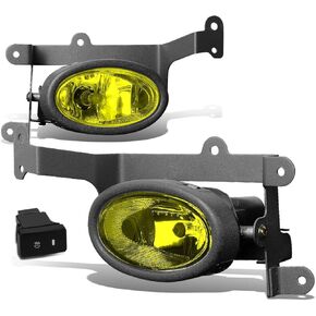 Auto Dynasty Pair Clear Lens Front Bumper Driving Fog Lights Lamps with Switch Replacement for Honda Civic Coupe 2006-2008