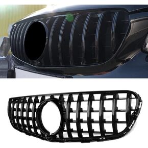 SNA GLC W253 Grill, GT GTR Style Front Grille Compatible for (2016-2019) GLC-Class X253/W253 GLC250 GLC300 GLC350 GLC43 AMG, NOT FIT GLC63 GLC63S(Gloss Black)