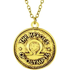 PRINCESS CUTENESS STORE Percy Jackson Ivlivs Coin Heroes Of Olympus Demigod Antiqued Gold Tone Pendant Necklace Annabeth Chase