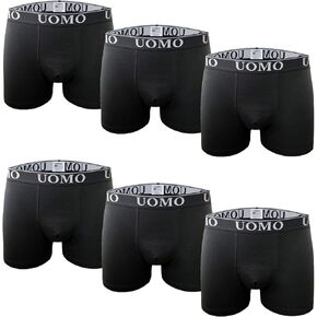 Channo 6 Pack Mens Cotton Boxer Briefs - Men's Anti Chafing Underwear, Breathable Mens Trunks for Workout & Everyday Wear