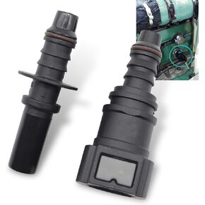2 PCS Automobile Fuel Pipe Quick Connector, 9.49-ID6 Elbow-Through Anti-Leak Fuel Pump Quick Connector + Adapter Male Connector, Repair Accessories, Suitable for Most Cars (Black)