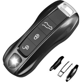 QBUC for Porsche Key Fob Cover,3-Piece Painted Key Shell Compatible with Porsche Taycan Carrera Cayenne Panamera Macan
