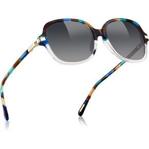 AVAWAY Polarized Sunglasses for Womens Square Oversized UV Protection Acetate Frame Retro Trendy Sun Shades