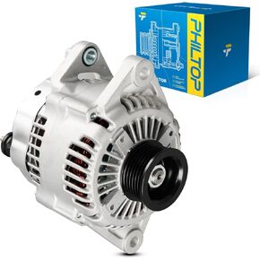 PHILTOP Alternator Compatible with Santa Fe 2007-2009 2.7L, Rondo 2007-2010 2.7L, Optima 2007-2010 2.7L High Amp Alternators Replace 11190N 12V 130Amp CW S6 6-Groove Pulley