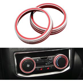 for Ford Explorer Accessories Car Button Cover for Audio Headlight Knobs 2020 2021 2022 2023 2024 Aluminum Alloy Knob Trim Red 3 Pcs