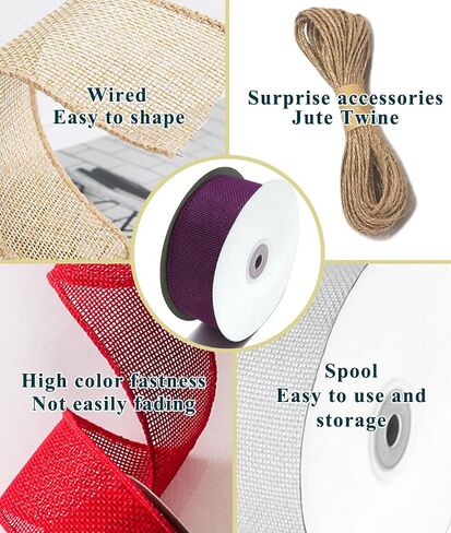 Turquoise Burlap Wired Ribbon Roll 1.5 Inch x 10 Yard for Halloween Crafts Vintage Rustic Wedding Party Decorative DIY Home Christmas Gift Wrapping Supplies in Saudi Arabia