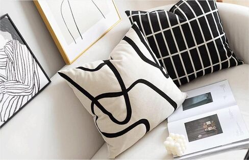 DOKOT Modern Abstract Decorative Throw Pillow Cover 18x18 inch Square Cushion Case for Home Couch Sofa in Kuwait