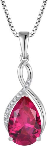 Birthstone Necklace for Women 925 Sterling Silver Infinity Pendant Necklaces Anniversary Christmas Birthday Jewelry for Her in Kuwait