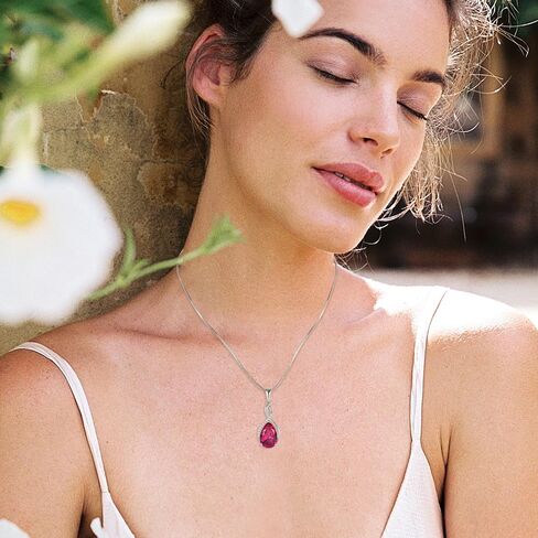 Birthstone Necklace for Women 925 Sterling Silver Infinity Pendant Necklaces Anniversary Christmas Birthday Jewelry for Her in Kuwait