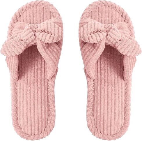 Verdusa Women's Bowknot Corduroy Bedroom Slippers Memory Foam House Slide Slipper in Saudi Arabia