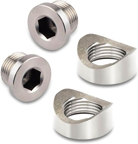 4 قطع من قاعدة مستشعر السيارة، M18 x 1.5 من الفولاذ المقاوم للصدأ المقاوم للصدأ ومقاوم لدرجات الحرارة العالية، قابس صواميل لحام من النوع المسنن، أجهزة قاعدة تركيب مستشعر من النوع المسنن، عالمية للسيارات (فضي) in Kuwait