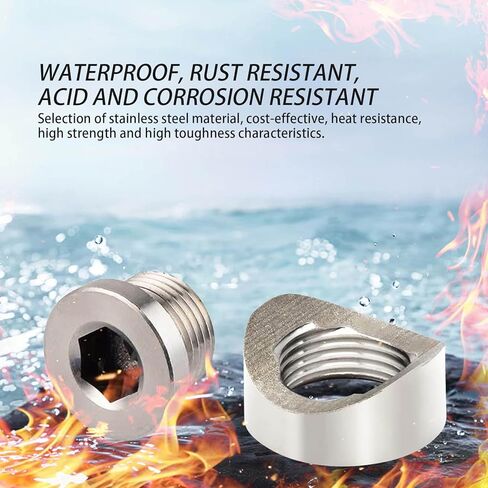 4 قطع من قاعدة مستشعر السيارة، M18 x 1.5 من الفولاذ المقاوم للصدأ المقاوم للصدأ ومقاوم لدرجات الحرارة العالية، قابس صواميل لحام من النوع المسنن، أجهزة قاعدة تركيب مستشعر من النوع المسنن، عالمية للسيارات (فضي) in Kuwait