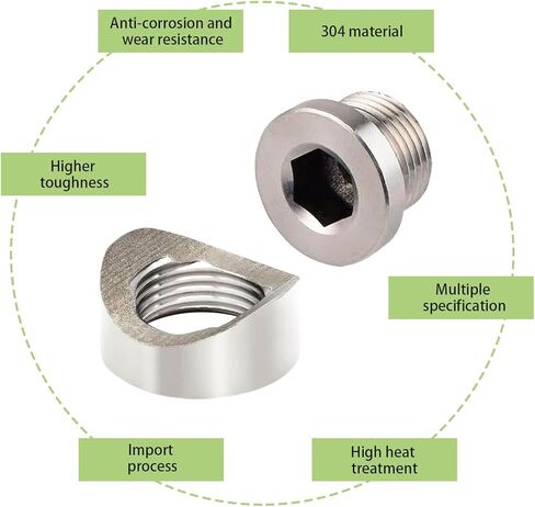 4 قطع من قاعدة مستشعر السيارة، M18 x 1.5 من الفولاذ المقاوم للصدأ المقاوم للصدأ ومقاوم لدرجات الحرارة العالية، قابس صواميل لحام من النوع المسنن، أجهزة قاعدة تركيب مستشعر من النوع المسنن، عالمية للسيارات (فضي) in Kuwait