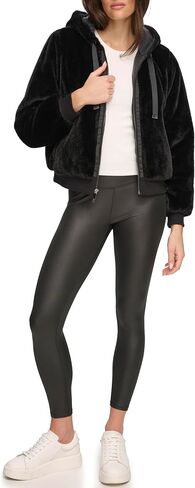Andrew Marc womens Faux Fur Zip Up Hoodie in Saudi Arabia