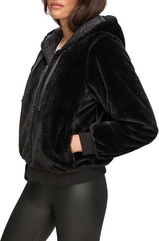 Andrew Marc womens Faux Fur Zip Up Hoodie in Saudi Arabia