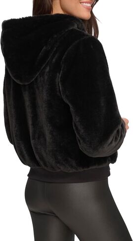 Andrew Marc womens Faux Fur Zip Up Hoodie in Saudi Arabia