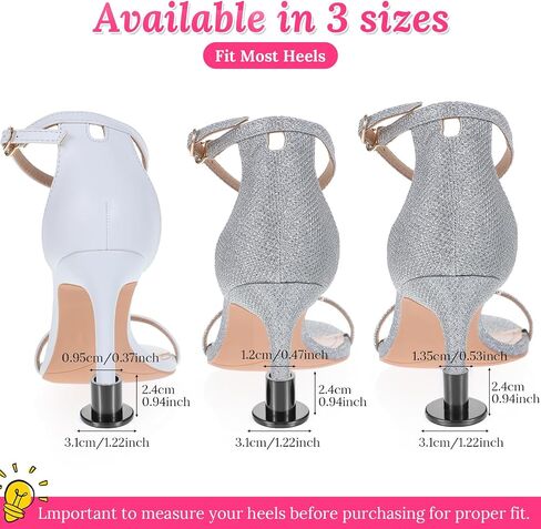6 Pairs 3 Sizes Heel Protectors for Grass, Heel Stoppers for High Heels, Heel Protectors for Shoes, Heel Caps for High Heels, Heel Covers for Grass, Stops Sinking Into Grass in Saudi Arabia