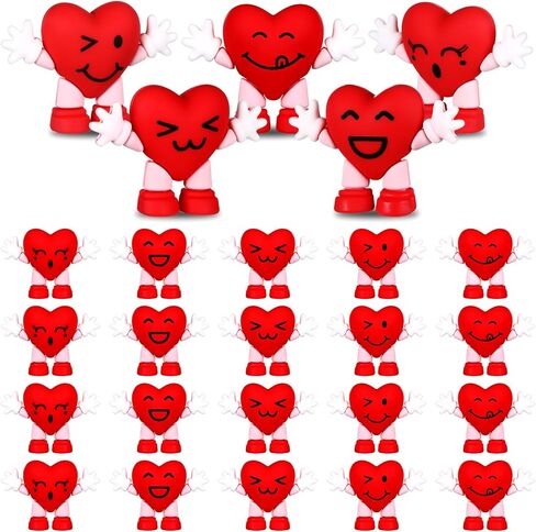ألعاب قلب عيد الحب تمثال قلب مطاطي هدايا لحفلات عيد الحب تمثال قلب صغير ديكور مع تعبيرات الوجه هدية عيد الحب (أحمر) in Kuwait