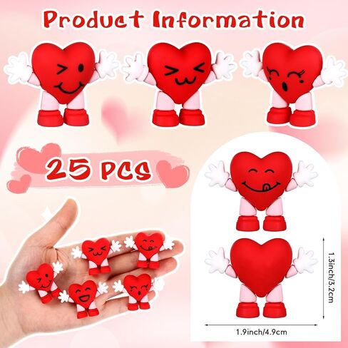 ألعاب قلب عيد الحب تمثال قلب مطاطي هدايا لحفلات عيد الحب تمثال قلب صغير ديكور مع تعبيرات الوجه هدية عيد الحب (أحمر) in Kuwait