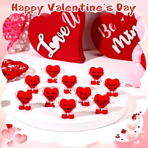 ألعاب قلب عيد الحب تمثال قلب مطاطي هدايا لحفلات عيد الحب تمثال قلب صغير ديكور مع تعبيرات الوجه هدية عيد الحب (أحمر) in Kuwait