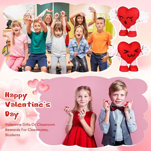 ألعاب قلب عيد الحب تمثال قلب مطاطي هدايا لحفلات عيد الحب تمثال قلب صغير ديكور مع تعبيرات الوجه هدية عيد الحب (أحمر) in Kuwait