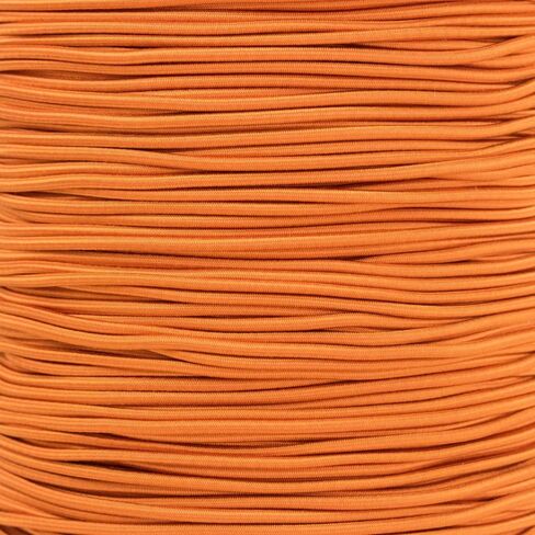 GOLBERG Elastic Shock Cord - 2.5mm, 1/32, 1/16, 3/16, 5/16, 1/8, 3/8, 5/8, 1/4, 1/2 inch Diameter - 10, 25, 50, 100 ft Lengths - Made in The USA (Orange, 2.5mm x 100ft) in Kuwait
