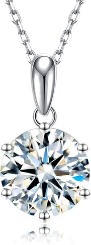 SecreTalk Moissanite Pendant Necklace for Women, 1-5CT 925 Sterling Silver D Color Necklace with Certificate of Authenticity in Saudi Arabia