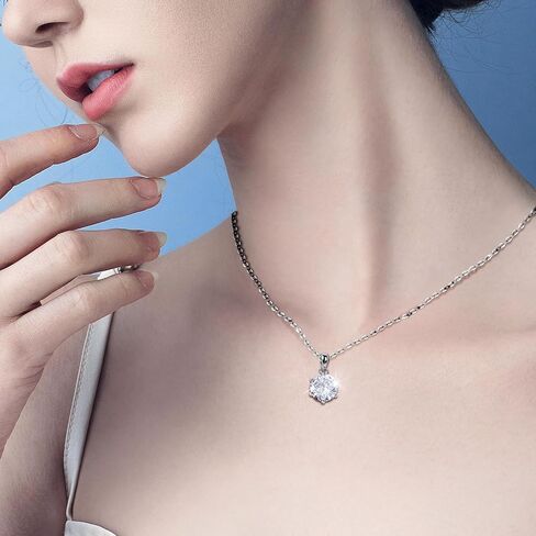 SecreTalk Moissanite Pendant Necklace for Women, 1-5CT 925 Sterling Silver D Color Necklace with Certificate of Authenticity in Saudi Arabia