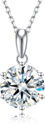 SecreTalk Moissanite Pendant Necklace for Women, 1-5CT 925 Sterling Silver D Color Necklace with Certificate of Authenticity in Saudi Arabia