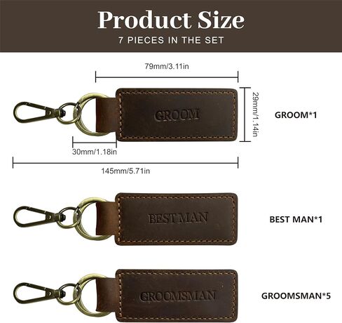 Groomsmen Gifts Bachelor Party Favors Decorations For Men 7 Pcs Groomsman Keychains.(GROOMSMAN) in Saudi Arabia
