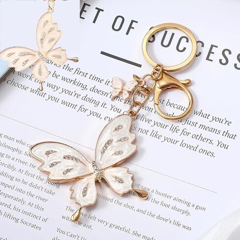 Rose Gold Butterfly Keychain with Crystals in Kuwait