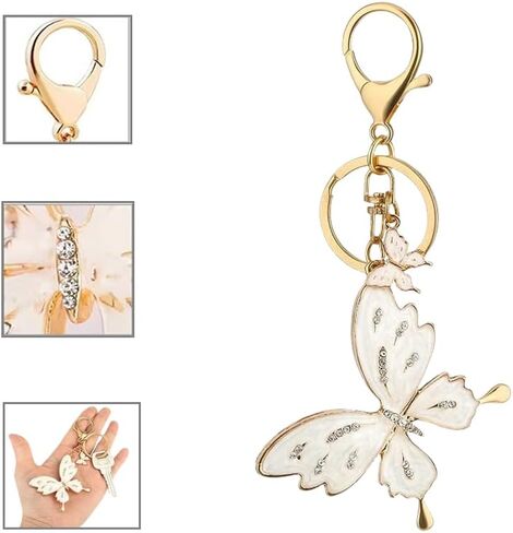Rose Gold Butterfly Keychain with Crystals in Kuwait