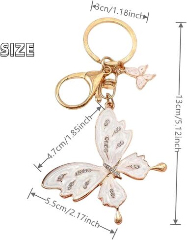 Rose Gold Butterfly Keychain with Crystals in Kuwait