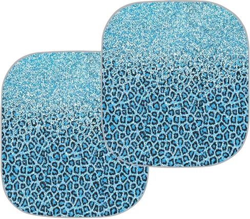 Auto Front Windshield Sunshade, Blue Gradient Leopard Print Car Windshield Sun Shade, 2 Pieces Shade Foldable Blocks Sun Visor Protector Keep Your Vehicle Cool in Kuwait