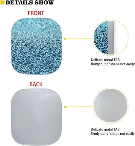 Auto Front Windshield Sunshade, Blue Gradient Leopard Print Car Windshield Sun Shade, 2 Pieces Shade Foldable Blocks Sun Visor Protector Keep Your Vehicle Cool in Kuwait
