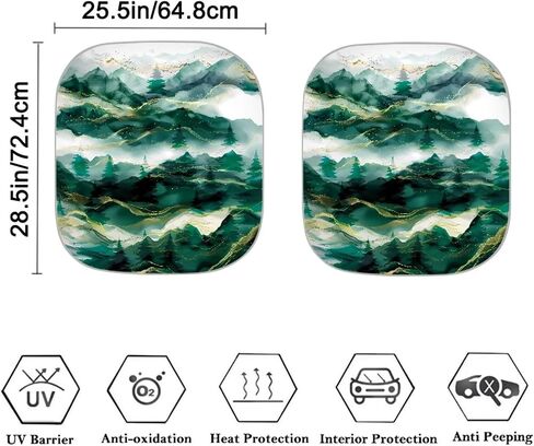 Auto Front Windshield Sunshade, Blue Gradient Leopard Print Car Windshield Sun Shade, 2 Pieces Shade Foldable Blocks Sun Visor Protector Keep Your Vehicle Cool in Kuwait