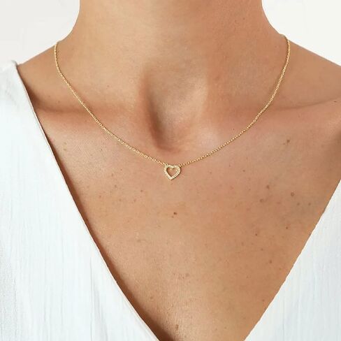 VRIUA Diamond Necklaces for Women, Dainty Gold/Silver Necklace 14K Gold/White Gold Plated Layered Necklace Simple Diamond Gold Necklace for Women Trendy Jewelry in Kuwait