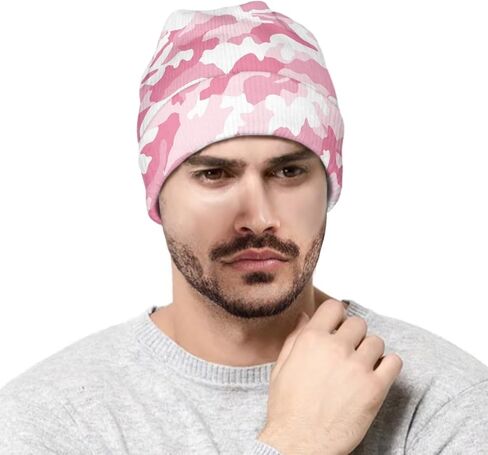 Modysero Comfy Soft Unisex Knitted Slouchy Beanie Hats for School Hiking Camping Dancing Work Camo Beanie in Saudi Arabia