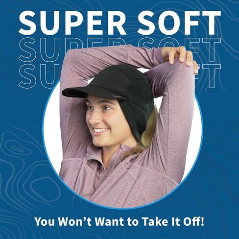 TrailHeads Ponytail Hat, Fleece Beanie for Women - Winter Hat with Visor - Warm Hats for Women, Running Hat, Winter Golf in Kuwait